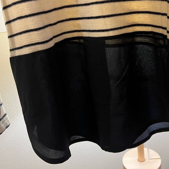 Cream and Navy Striped Sweater with Sheer Navy Bottom - Picture 5 of 6